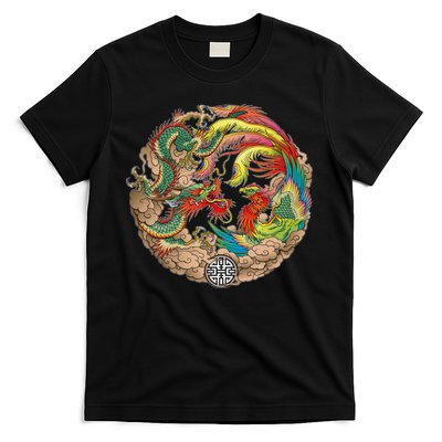Chinese Dragon and Phoenix Yin Yang T-Shirt