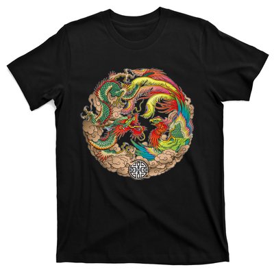 Chinese Dragon and Phoenix Yin Yang T-Shirt