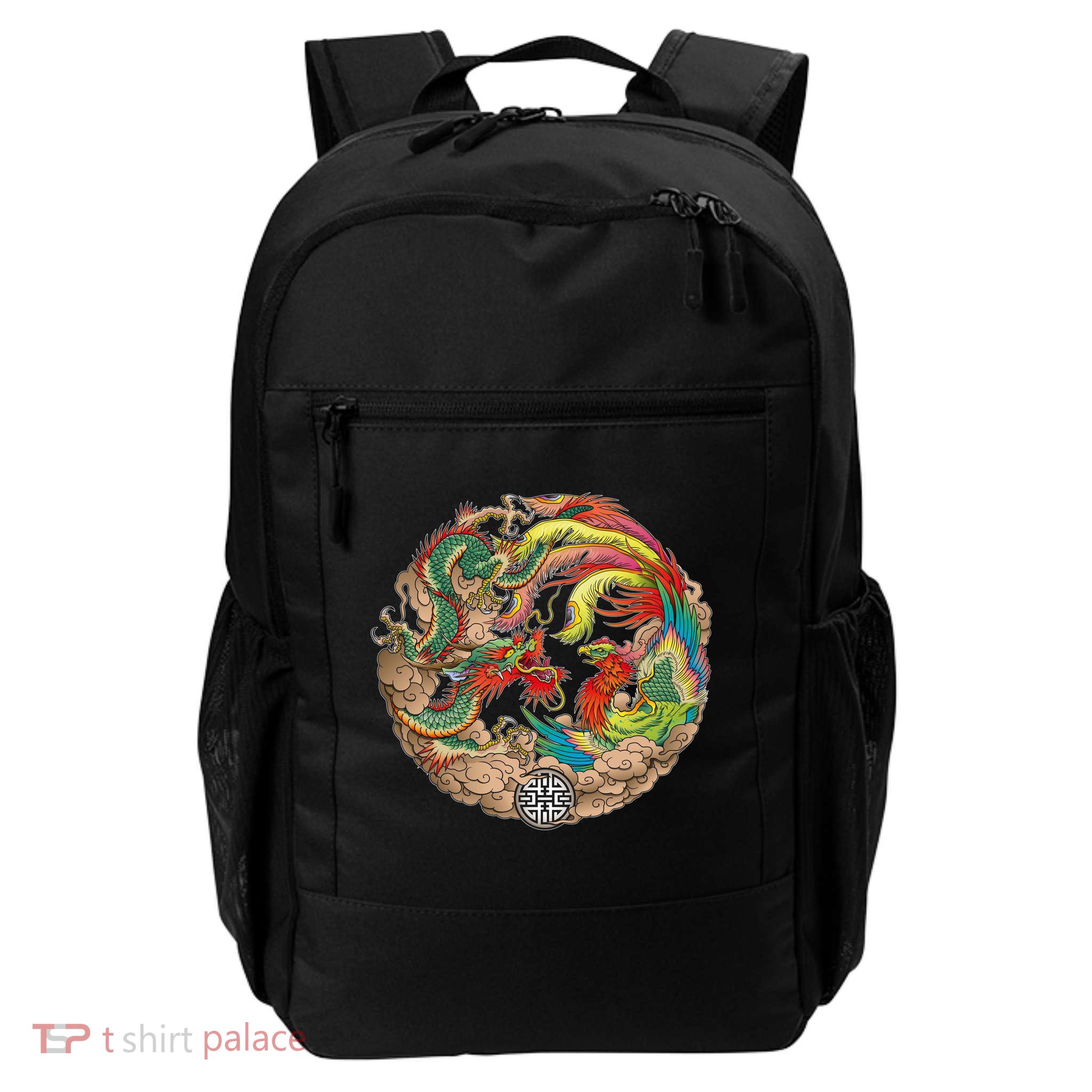 Chinese Dragon and Phoenix Yin Yang Daily Commute Backpack