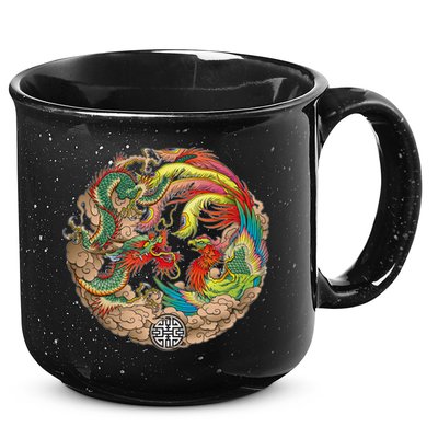 Chinese Dragon and Phoenix Yin Yang 15oz Campfire Ceramic Mug