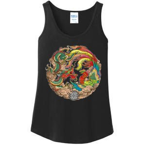 Chinese Dragon and Phoenix Yin Yang Ladies Essential Tank