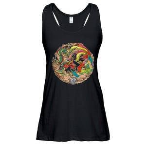 Chinese Dragon and Phoenix Yin Yang Ladies Essential Flowy Tank