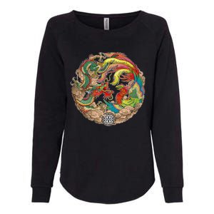 Chinese Dragon and Phoenix Yin Yang Womens California Wash Sweatshirt