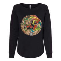 Chinese Dragon and Phoenix Yin Yang Womens California Wash Sweatshirt