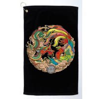 Chinese Dragon and Phoenix Yin Yang Golf Towel