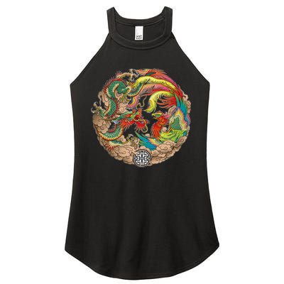 Chinese Dragon and Phoenix Yin Yang Women's Perfect Tri Rocker Tank