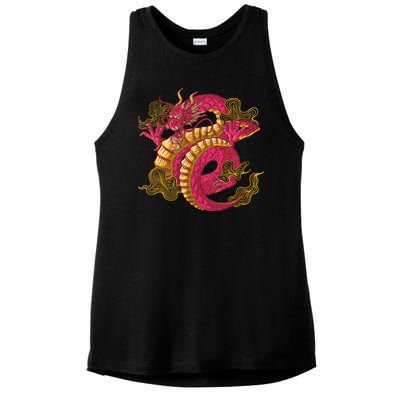 Chinese Dragon Creature Ladies PosiCharge Tri-Blend Wicking Tank