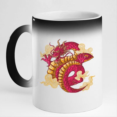 Chinese Dragon Creature 11oz Black Color Changing Mug