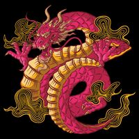 Chinese Dragon Creature Drawstring Bag