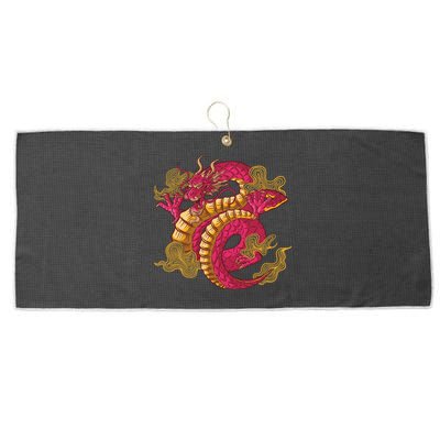 Chinese Dragon Creature Large Microfiber Waffle Golf Towel