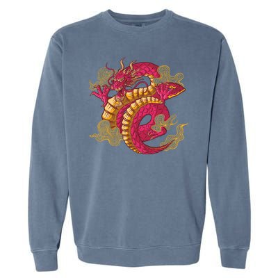 Chinese Dragon Creature Garment-Dyed Sweatshirt