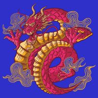 Chinese Dragon Creature V-Neck T-Shirt