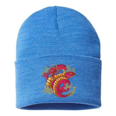 Chinese Dragon Creature Sustainable Knit Beanie