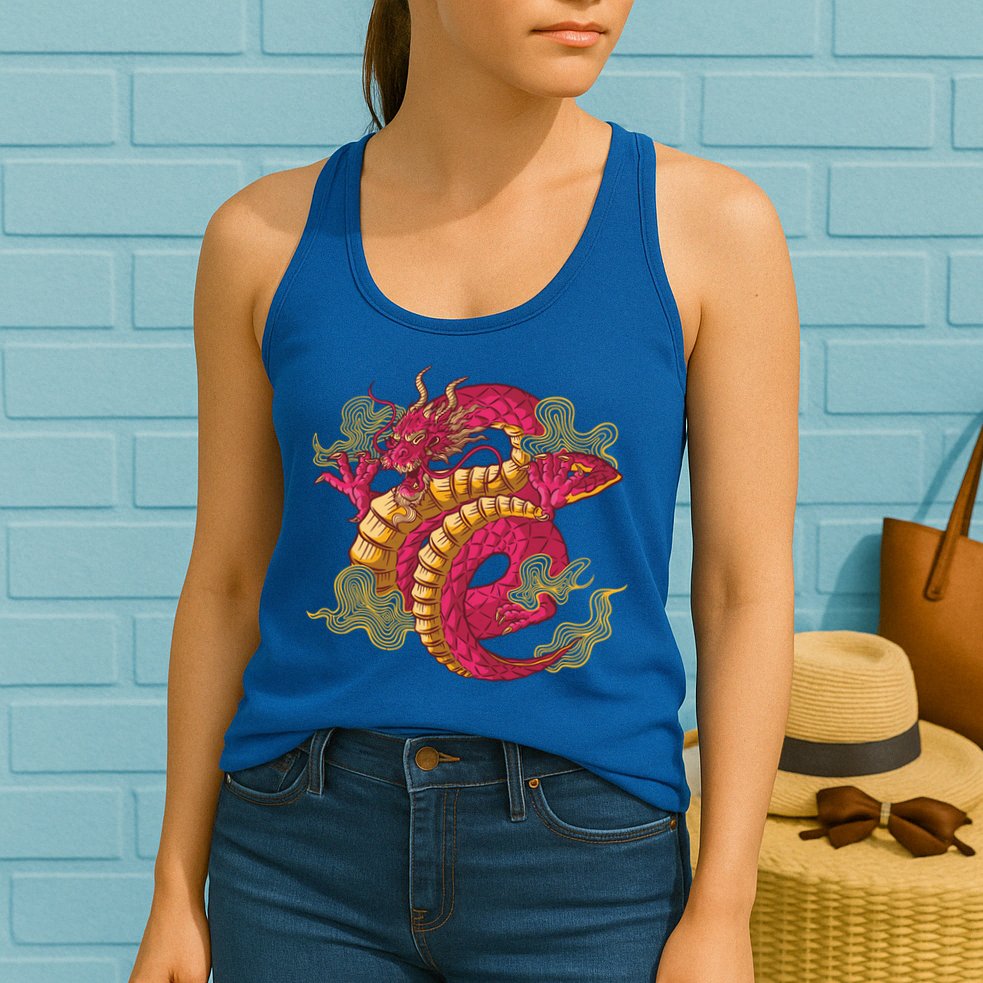 Chinese Dragon Creature Womens Tank Top