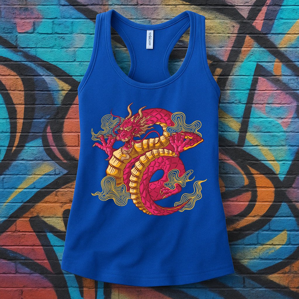 Chinese Dragon Creature Womens Tank Top