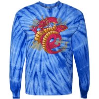 Chinese Dragon Creature Tie-Dye Long Sleeve Shirt