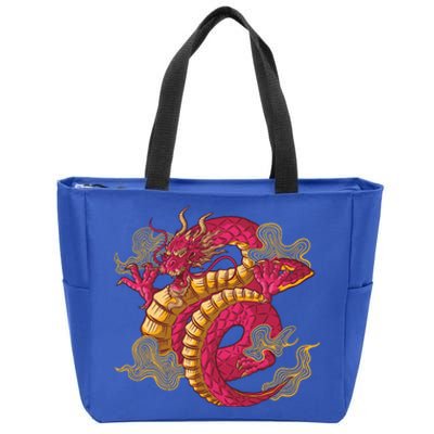 Chinese Dragon Creature Zip Tote Bag