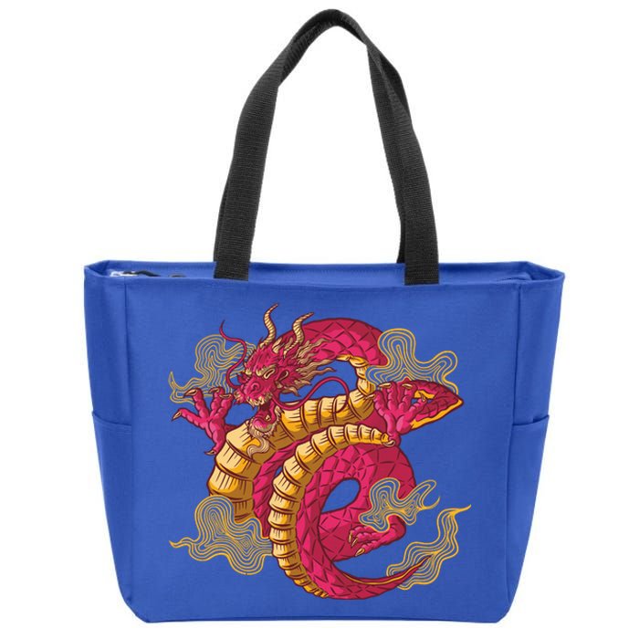 Chinese Dragon Creature Zip Tote Bag