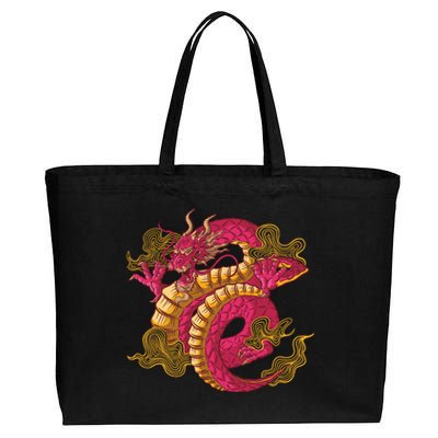 Chinese Dragon Creature Cotton Canvas Jumbo Tote