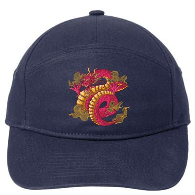 Chinese Dragon Creature 7-Panel Snapback Hat