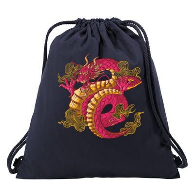 Chinese Dragon Creature Drawstring Bag