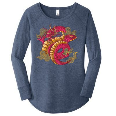 Chinese Dragon Creature Women's Perfect Tri Tunic Long Sleeve Shirt