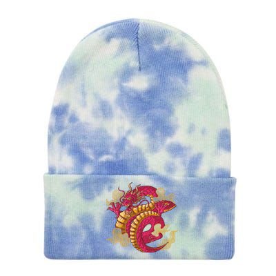 Chinese Dragon Creature Tie Dye 12in Knit Beanie