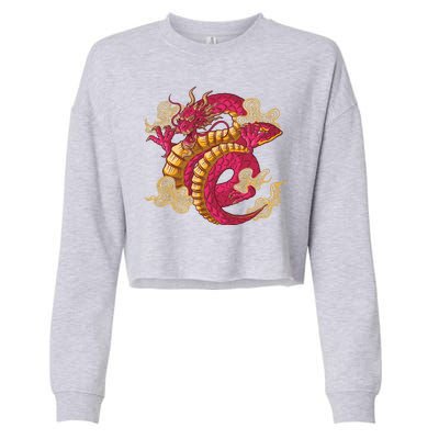 Chinese Dragon Creature Cropped Pullover Crew