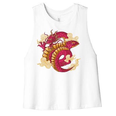 Chinese Dragon Creature Women's Racerback Cropped Tank