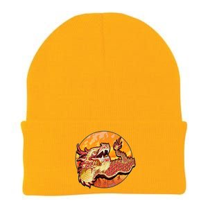 Chinese Dragon Fire Dance Knit Cap Winter Beanie