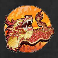 Chinese Dragon Fire Dance 7 Panel Mesh Trucker Snapback Hat