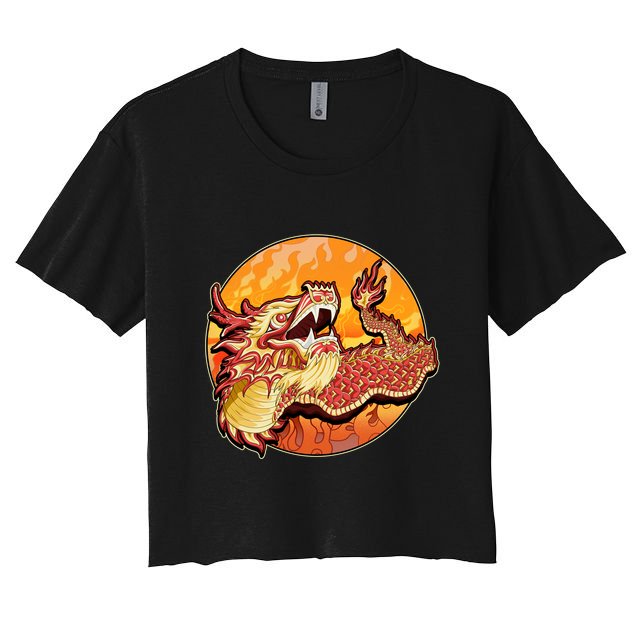 Chinese Dragon Fire Dance Crop Top