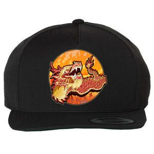 Chinese Dragon Fire Dance Wool Snapback Cap