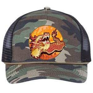 Chinese Dragon Fire Dance Retro Rope Trucker Hat Cap