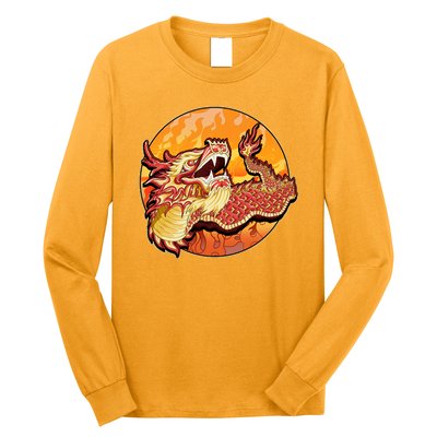 Chinese Dragon Fire Dance Long Sleeve Shirt