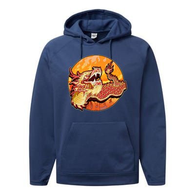 Chinese Dragon Fire Dance Performance Fleece Hoodie