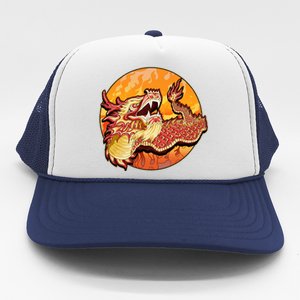 Chinese Dragon Fire Dance Trucker Hat