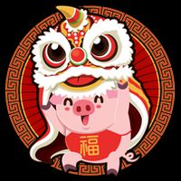Chinese New Year Pig Dragon Dance City Backpack