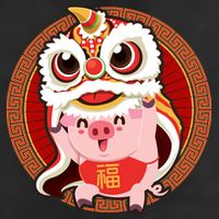 Chinese New Year Pig Dragon Dance 11oz C Handle Ceramic Mug