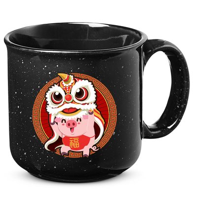 Chinese New Year Pig Dragon Dance 15oz Campfire Ceramic Mug