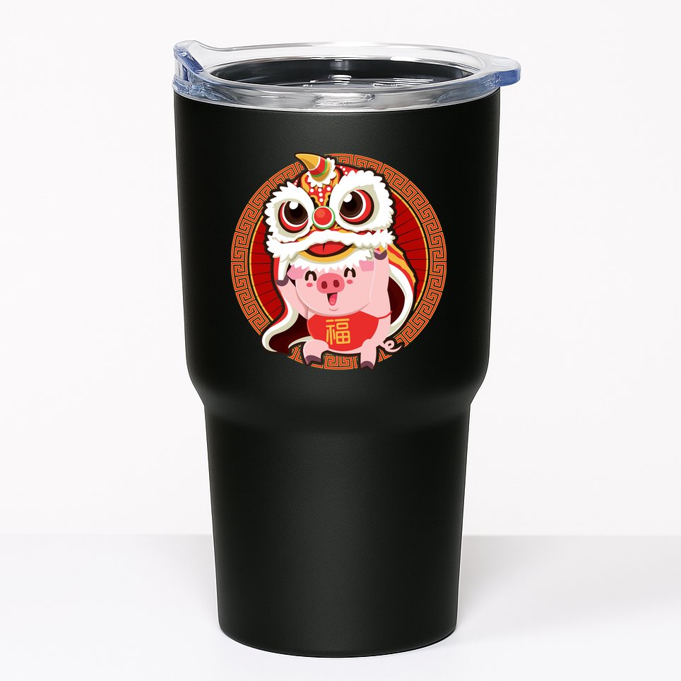 Chinese New Year Pig Dragon Dance Tumbler