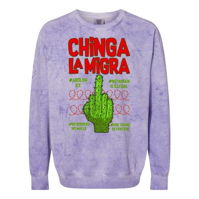 Chinga La Migra  Colorblast Crewneck Sweatshirt