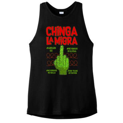 Chinga La Migra  Ladies PosiCharge Tri-Blend Wicking Tank