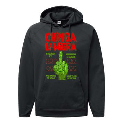 Chinga La Migra  Performance Fleece Hoodie