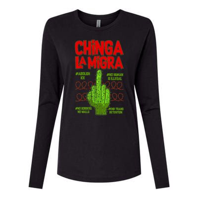 Chinga La Migra  Womens Cotton Relaxed Long Sleeve T-Shirt