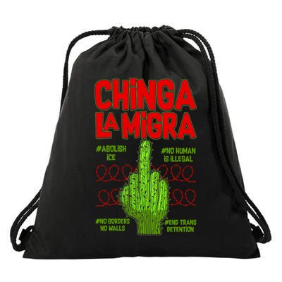Chinga La Migra  Drawstring Bag