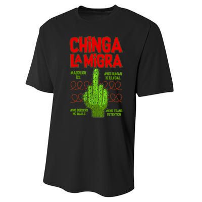 Chinga La Migra  Performance Sprint T-Shirt