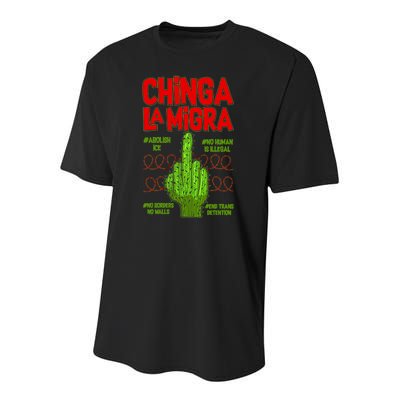 Chinga La Migra  Youth Performance Sprint T-Shirt