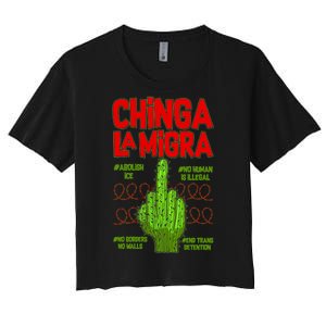 Chinga La Migra  Women's Crop Top Tee