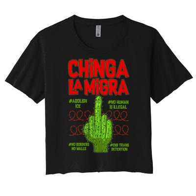 Chinga La Migra  Women's Crop Top Tee